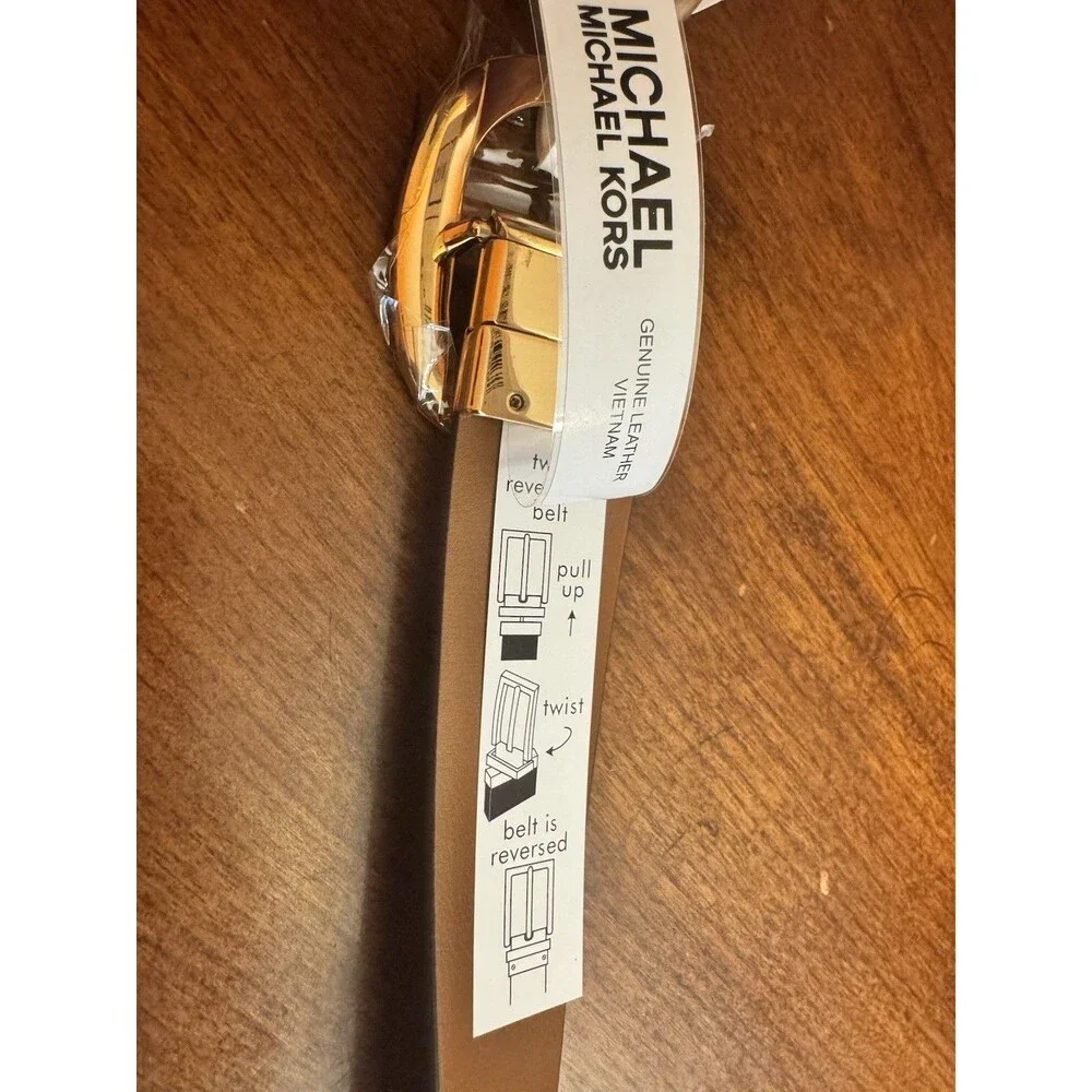 Michael Kors Reversible Women's MK Logo Waist Belt Size 1X